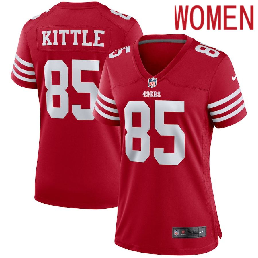 Women San Francisco 49ers #85 George Kittle Nike Scarlet Player Game NFL Jersey->women nfl jersey->Women Jersey